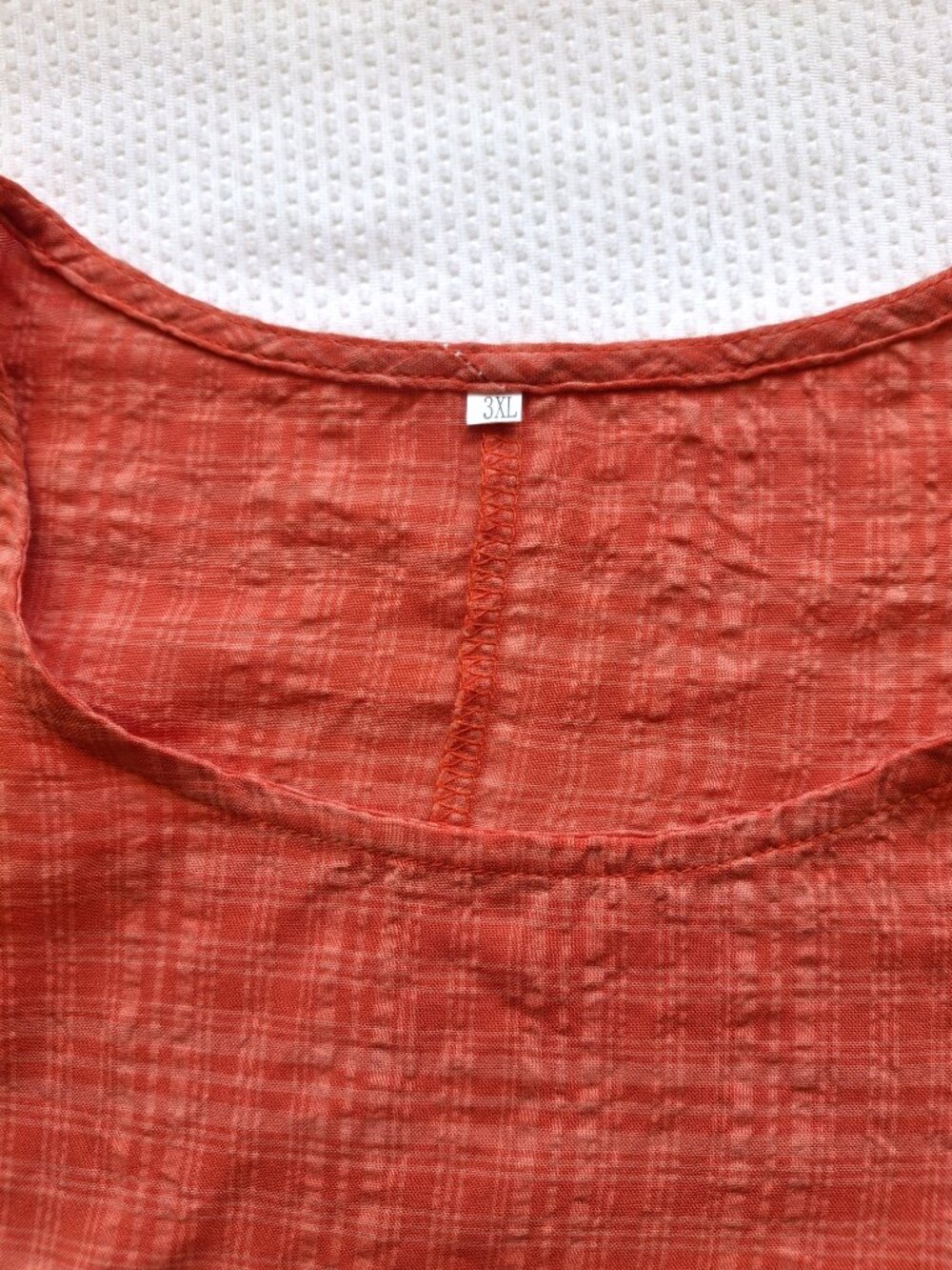 Loose-fitting orange boho-style viscose dress with pockets, size 3XL - Picture 5 of 8